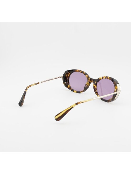 Max Mara MALIBU10 MM0080 53Y Sunglasses Blonde Havana Oval Frame, Violet Lenses main image 6